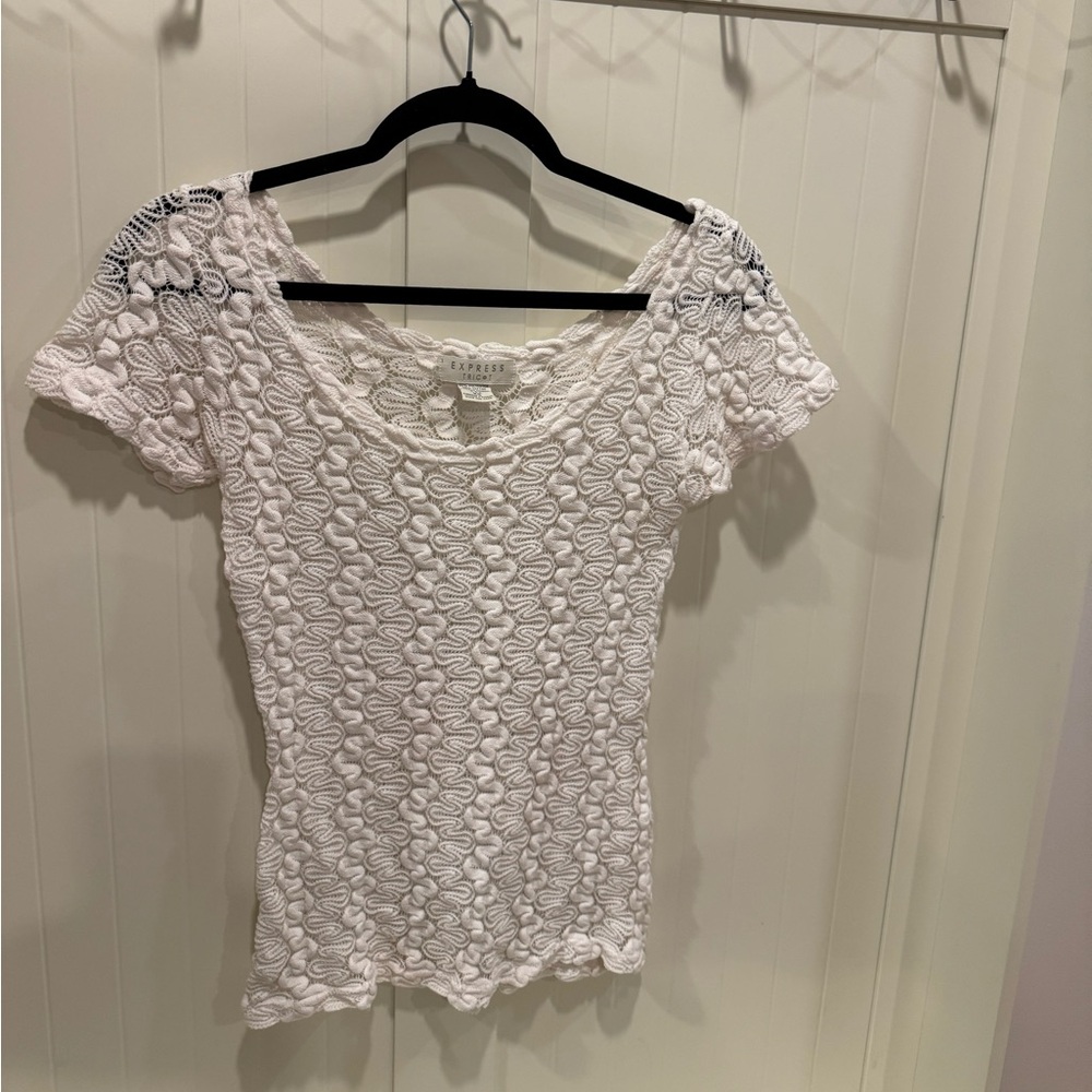 Express White Lace Women's Blouse